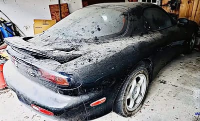 Barn find Mazda washed for first time in 23 years and somehow looks better than factory fresh