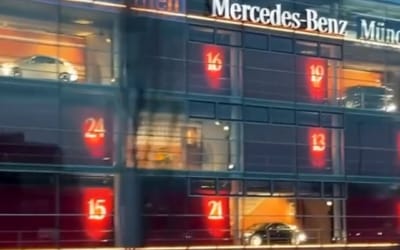 Mercedes-Benz turned its headquarters into the most expensive advent calendar ever