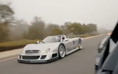 YouTuber takes one of six Mercedes CLK GTRs for a drive on the open road