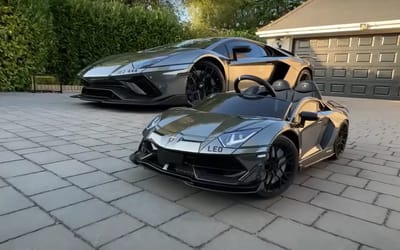 YouTuber surprises son with a working electric replica of his real Lamborghini