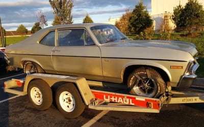 There is a mysterious 1972 Chevy Nova parked on a trailer in Delaware and everyone is eager to claim it