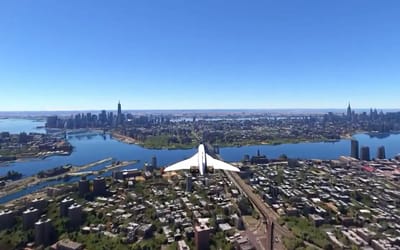 Wild simulation shows what a supersonic plane flying at ground level over NYC would look like
