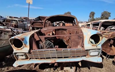 One of the world’s largest junkyards in California is 100 acres of classic American cars