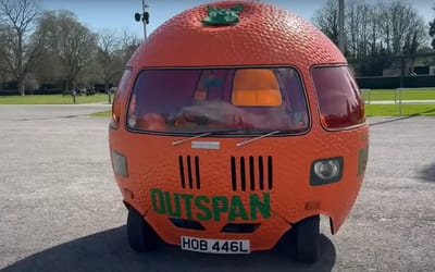 This YouTuber took a ride in possibly the strangest car ever - one that's shaped like an orange