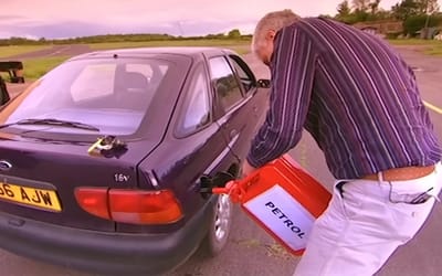 Man puts petrol into a diesel car to show what happens and what you can do if you accidentally mix them up