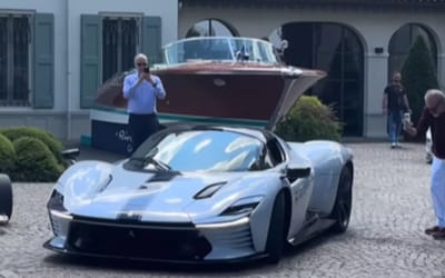 Multiple members of the Ferrari family spotted leaving Italian estate in some heavenly cars