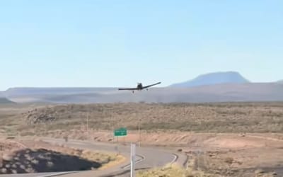 Plane takes off from highway after patrol calls in a pro pilot for a highly technical departure following an emergency landing