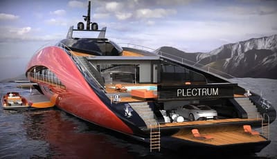 Introducing Plectrum, a 15,000hp superyacht for the filthy rich