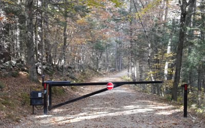 Massachusetts man builds the world's only PoE powered driveway gate to stop people turning around