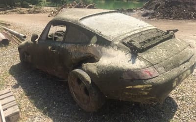 1995 Porsche 911 comes with an incredible story after being revived following four years spent in a river and 2,400 pounds of mud