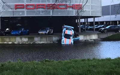 A Porsche 911 GT3 RS at a dealership was found nose first in a canal and nobody ever found out why