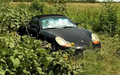 Porsche Boxster on Facebook Marketplace was left abandoned in an overgrown field in Texas until it gets a heroes rescue