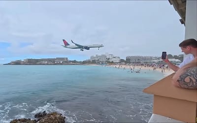 US woman living on cruise ships can’t believe it as she's taken to one of the world’s most extreme airports with constant low-flying planes