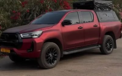 An Indian actor transformed his rugged Toyota Hilux  into an adventure-ready camper pickup