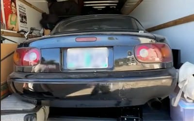 Rather than tow or drive his Mazda MX-5 Miata 17 hours this mover packed it into a U-Haul