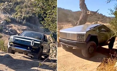 Rivian R1T does same off-road course as Cybertruck to compare results