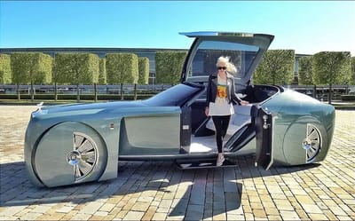 Supercar Blondie was on the red carpet, not for a movie, but because you have to walk on one to enter the Rolls-Royce of the future