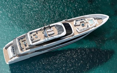 This 128-foot luxury Italian superyacht is so sleek it barely touches the water