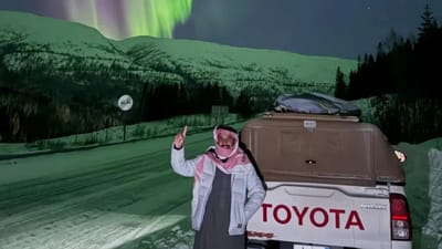Man drives his Toyota Hilux on epic 3,728-mile road trip from Saudi Arabia to Norway just to see the Northern Lights in person