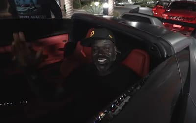 Shaq finally gets to drive his 1-of-1 personalized Chevy Corvette that's the biggest in the world