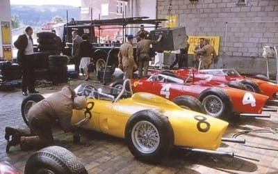 Rare look inside Ferrari’s 1961 Sharknose garage during their championship run before it was scrapped