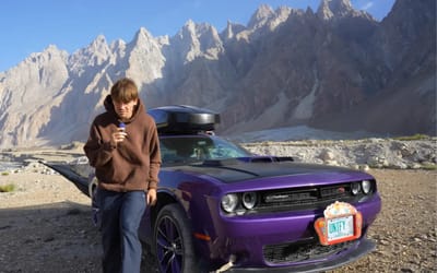 American circumnavigating the globe in a Dodge Challenger muscle car set to rack up a remarkable number of miles