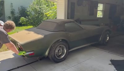 Sister sees her late brother’s Corvette cleaned for first time in 30 years and has very emotional reaction