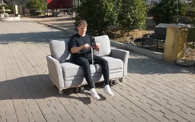 Sofa, so good! American YouTuber turns his couch into a car