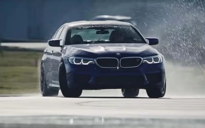 Stock BMW M5 annihilates the world’s longest drift record in South Carolina – hitting an eight hour sideways drift