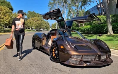 Supercar Blondie opens compartment of Pagani Huayra to find a specially made $60,000 surprise waiting