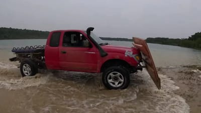 Surfers find incredible use for old Toyota Tacoma by making it into a wave machine