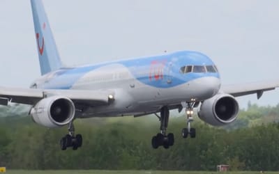Slow motion footage reveals exactly how the Boeing 757 absorbing suspension system works