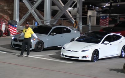 BMW M240i drags Tesla Model S in gas vs electric Las Vegas battle that ends with a shock