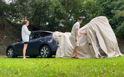 Couple reveal what it was like camping across Europe in a Tesla Model Y for their honeymoon