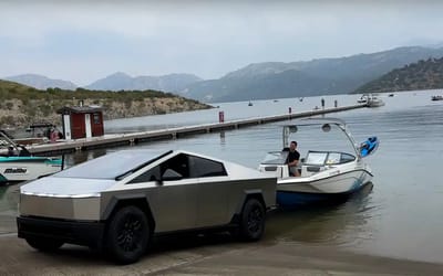 Woman attempts to tow her boat to a San Diego lake using a Tesla Cybertruck instead of usual Ram 2500 and has no regrets