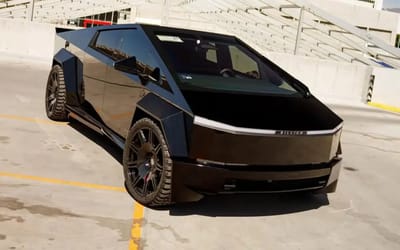 Mexican tuner makes huge statement with widebody Tesla Cybertruck on stilts