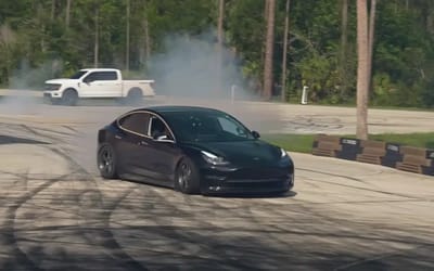 Florida guys build a drift Tesla and the first test drive goes incredibly well
