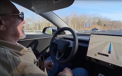Retired bus driver, 82, tries full self driving mode on Tesla for first time and gives honest reaction