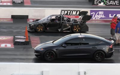 Prototype exoskeleton hypercar can’t outrun stock Tesla in quarter‑mile