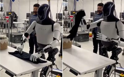 Elon Musk posts unbelievable video of Tesla humanoid meticulously folding clothes