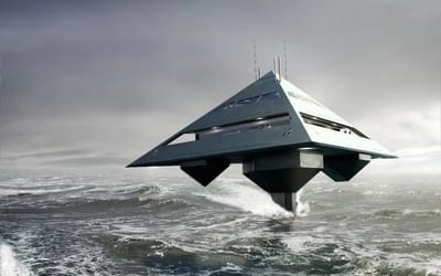 ‘Tetra’ superyacht concept ‘flies’ over water and looks like an Imperial ‘Star Wars’ spaceship