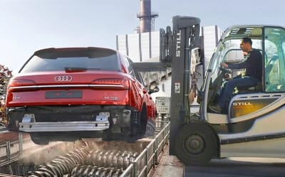 Inside the huge facility where Audi strips down thousands of expensive cars that are in an almost-new condition