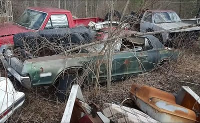 Huge junkyard hidden in the depths of Michigan is home to golden-era muscle cars you hate to see abandoned