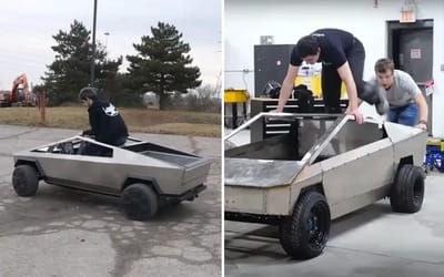 YouTuber creates homemade Cybertruck that can drive itself