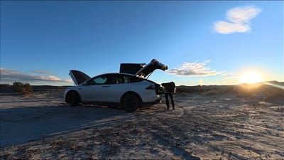 US man driving the entire length of South America in his Tesla Model X uses the emergency solar he installed to boost his range