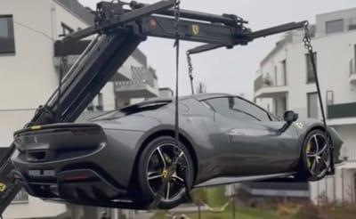 Ferrari 296 owner who craned car onto balcony for parking ordered to remove it after just one week