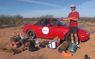 This Californian YouTuber is literally living inside a tiny Mazda Miata and using it to explore America