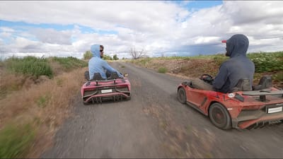Men try to drive Lamborghini toy cars 100 miles through the Oregon desert and it actually goes better than you'd expect