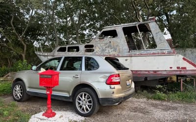 Unexplained Porsche Cayenne has been sitting in a shipyard for 4 years