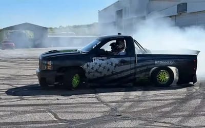 Nebraska YouTuber hits up North Carolina airport and does some wild truck drifting